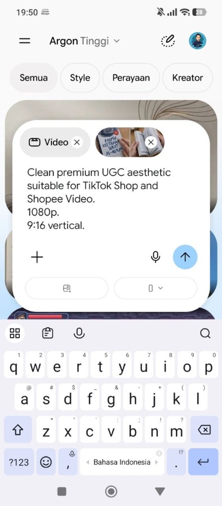 Langkah 8 Tempel Prompt dan Upload Gambar Storyboard di Gemini